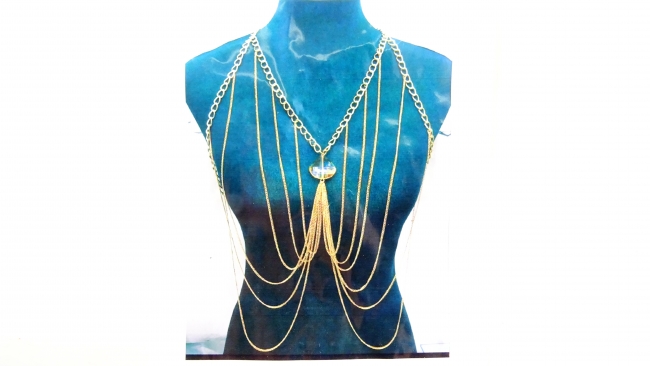 BODY CHAIN PLATA PIEDRA BLANCA ULTIMA TENDENCIA+++//+