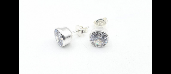 AROS PLATA CON PIEDRA 5MM++++//+