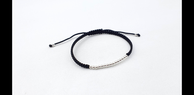 PULSERA HILO MACRAME  PLATA