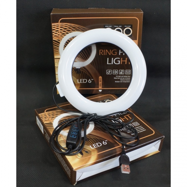 ARO DE LUZ RING FILL LIGHT 15 CM 3 COLORES AJUSTABLES CON CONTROL++ ...