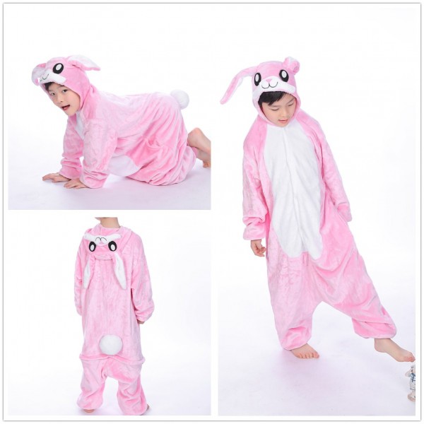 PIJAMA KIGURUMI CONEJO ROSA INFANTIL