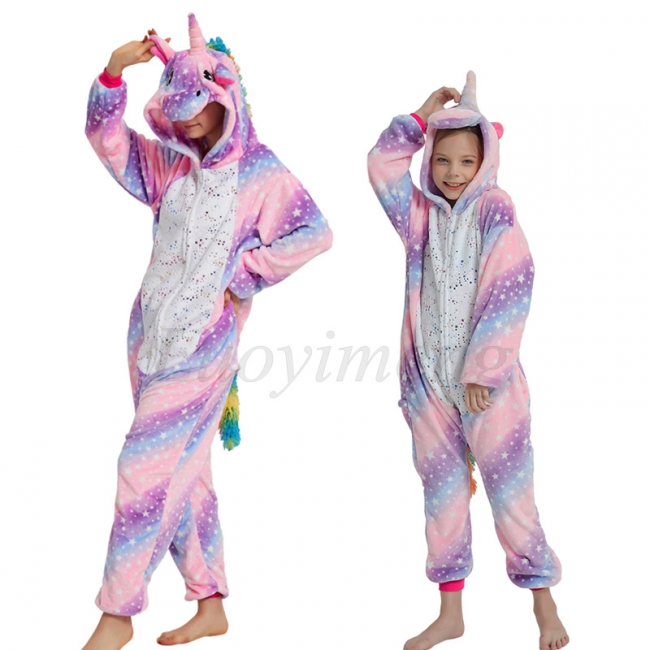 PIJAMA KIGURUMI UNICORNIO ROSA Y LILA CCON ESTRELLITAS PANZA ADULTO +(SOLO TALLE S)