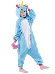 PIJAMA KIGURUMI UNICORNIO CELESTE INFANTIL