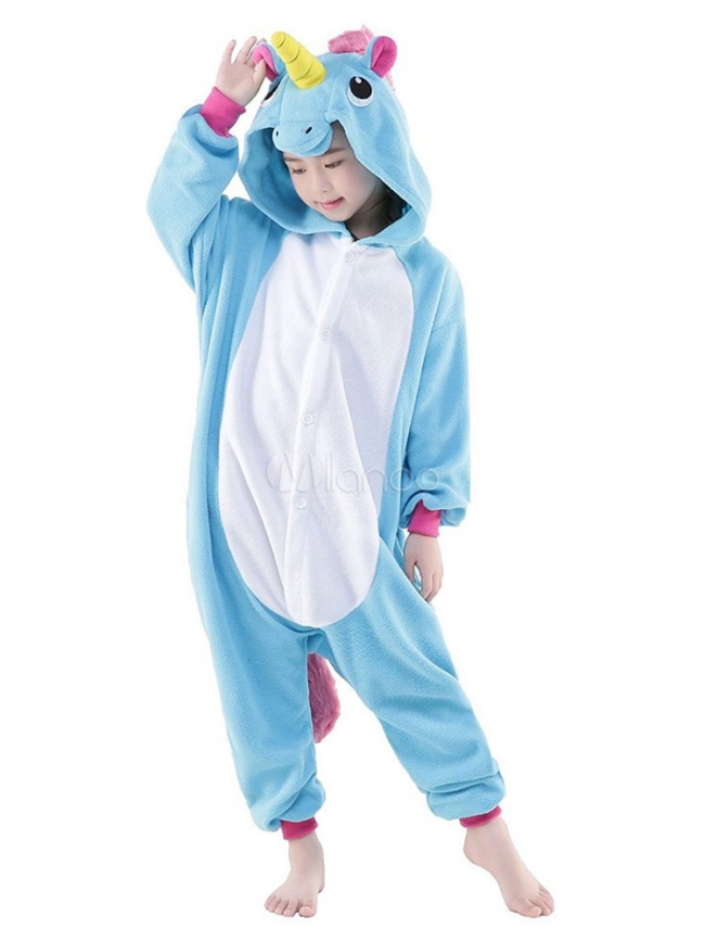 PIJAMA KIGURUMI UNICORNIO CELESTE INFANTIL