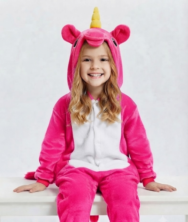 PIJAMA KIGURUMI UNICORNIO FUCSIA INFANTIL++++