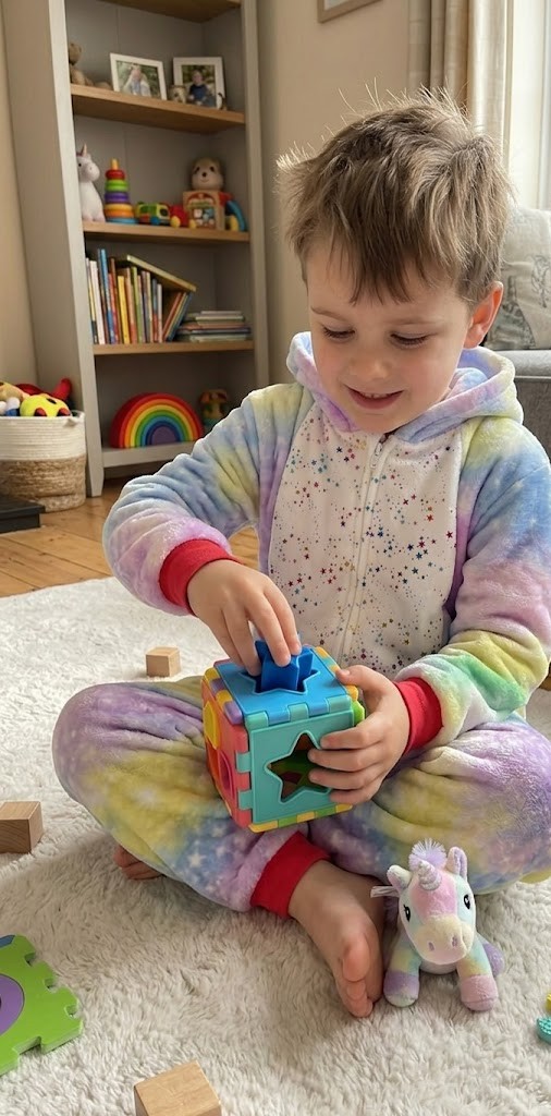PIJAMA KIGURUMI UNICORNIO CON ESTRELLITAS BLANCAS INFANTIL