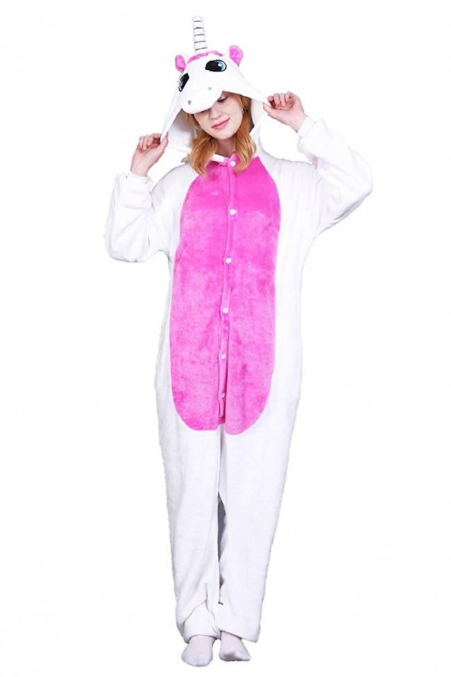 PIJAMA KIGURUMI UNICORNIO BLANCO ADULTO