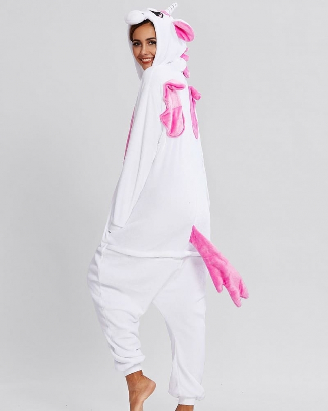 PIJAMA KIGURUMI UNICORNIO BLANCO ADULTO