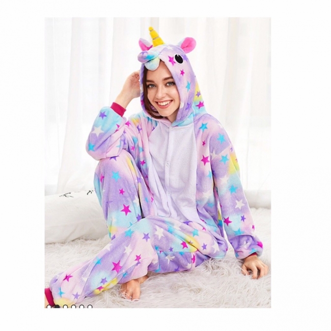 PIJAMA KIGURUMI UNICORNIO ESTRELLAS ADULTO