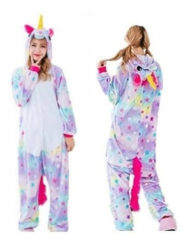 PIJAMA KIGURUMI UNICORNIO ESTRELLAS ADULTO