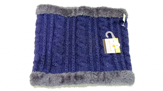 CUELLO TEJIDO CON PELUCHE HOT HAT AZUL+