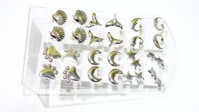 BLISTER AROS ACERO BLANCO X 12 PARES -