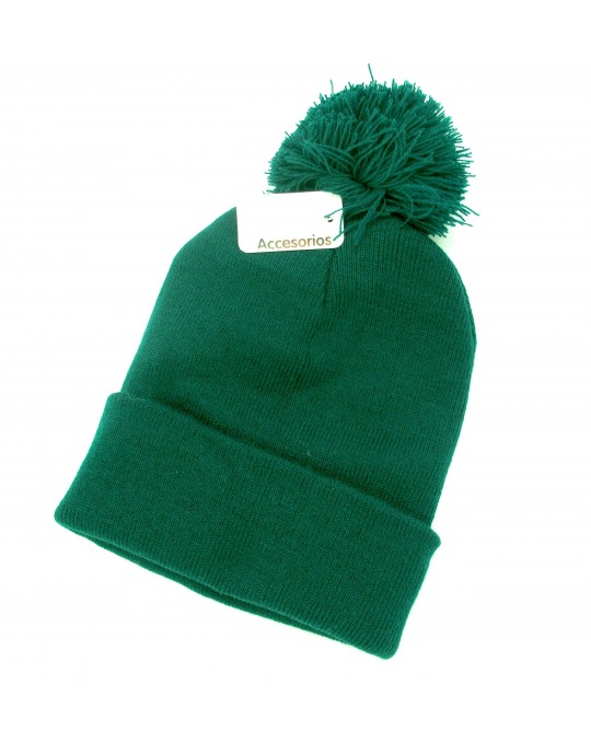 GORRO LISO CON POMPON++++