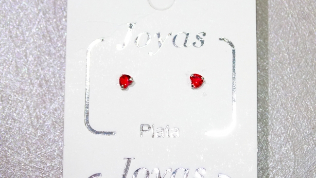 AROS PLATA CORAZON CUBIC MINI 3X3-