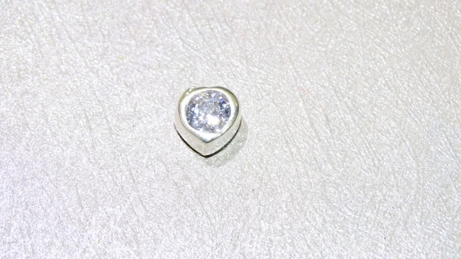 DIJE PLATA CORAZON CUBIC 8MM-