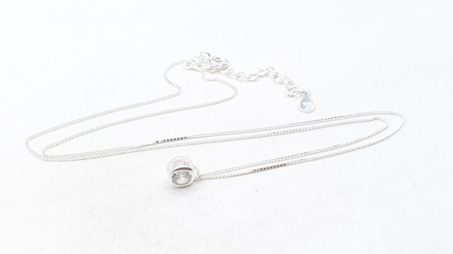 CADENA PLATA 40 CM CON DIJE REDONDO 6MM