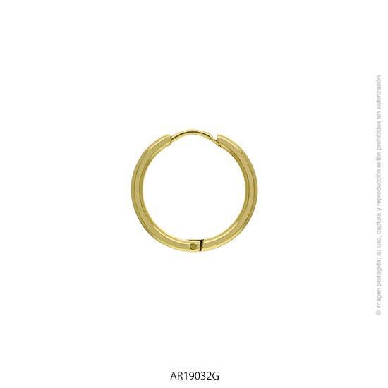 PAR DE AROS ACERO DORADO 1,9 CM 