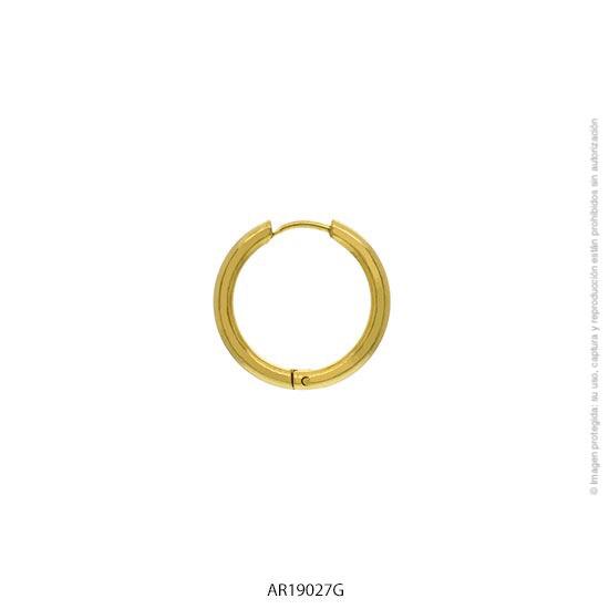 PAR DE AROS ACERO DORADO 2 CM 