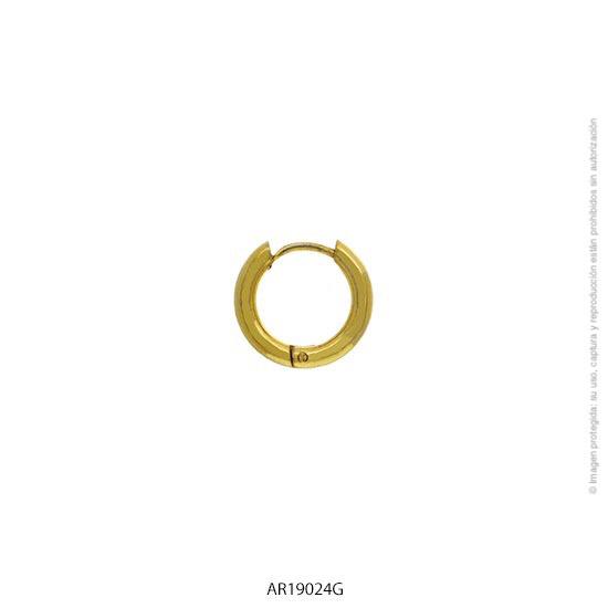 PAR DE AROS ACERO DORADO 1,5 CM 
