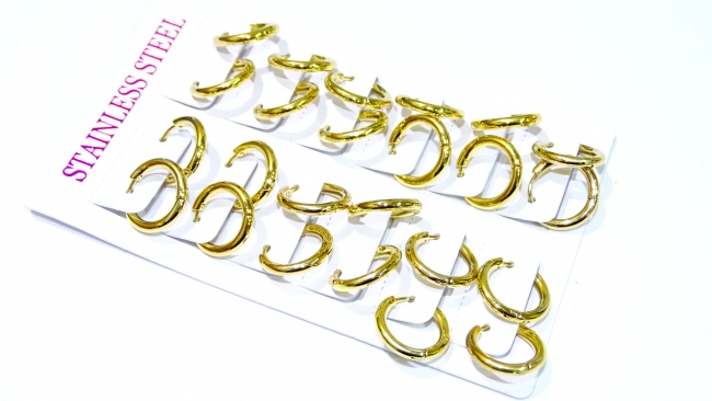 PAR DE AROS ACERO DORADO 1,6 CM 