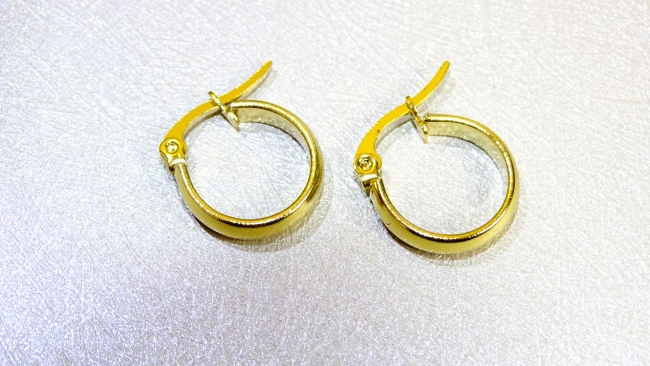 AROS ACERO DORADO 1,5 CM *