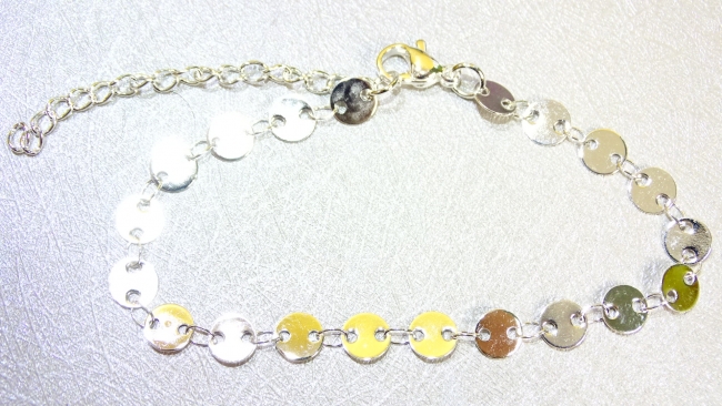 PULSERA ACERO BLANCO CIRCULOS+++