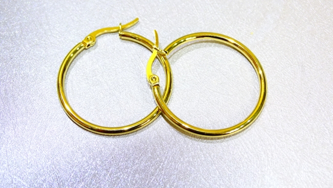 AROS ACERO DORADO 3 CM *