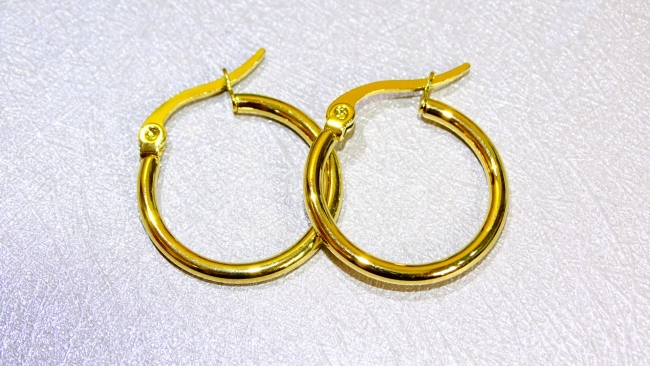 AROS ACERO DORADO 2 CM ++++