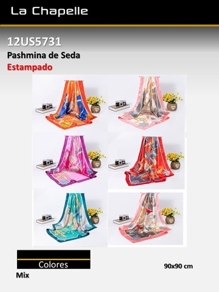 PAÑUELO SEDA CHAPELLE 90 X 90 CM ++++//++