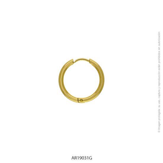PAR DE AROS ACERO DORADO 1,8 CM 