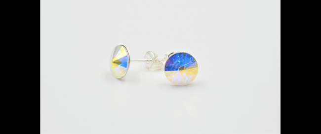 AROS PLATA SWAROVSKI 8MM -