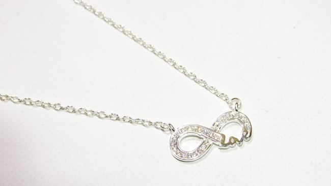 CADENA PLATA INFINITO CON MICROPAVE 45 CM -