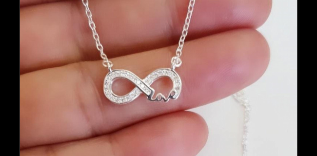 CADENA PLATA INFINITO CON MICROPAVE 45 CM -