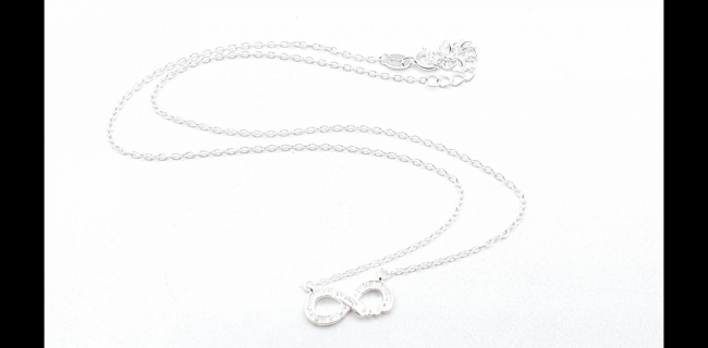 CADENA PLATA INFINITO CON MICROPAVE 45 CM -