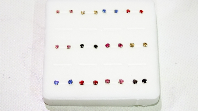 AROS PLATA PIERCING NARIZ  STRASS COLOR ENGARZADO +