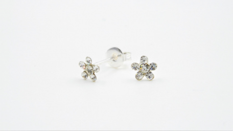 AROS PLATA FLORCITA STRASS-