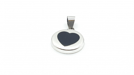 DIJE PLATA CON NACAR CORAZON VARIOS COLORES-