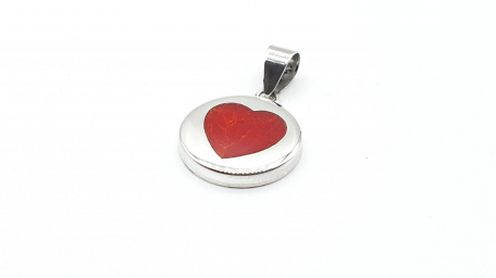 DIJE PLATA CON NACAR CORAZON VARIOS COLORES-