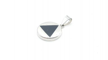 DIJE PLATA TRIANGULO CON NACAR VARIOS COLORES-