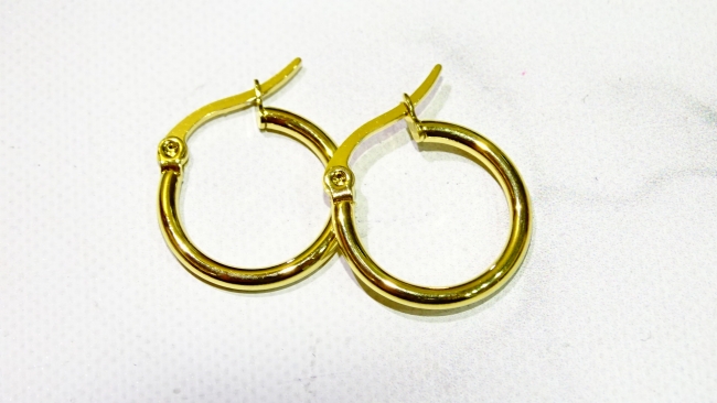 AROS ACERO DORADO 1,7 CM ++++