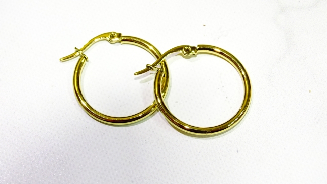 AROS ACERO DORADO 2,5 CM ++++