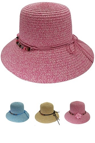 SOMBRERO MELANGE CON LAZO DECORADO VARIOS COLORES++++/