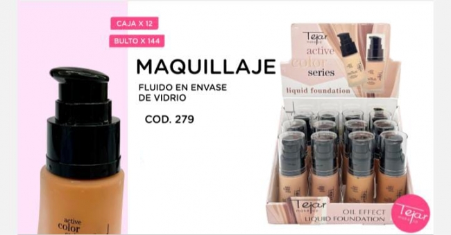 MAQUILLAJE FLUIDO VIDRIO TEJAR 