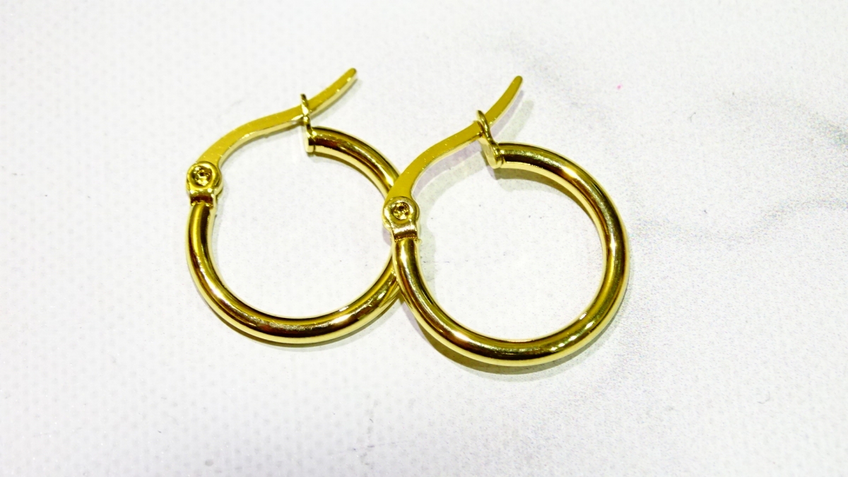 AROS ACERO DORADO 2 CM ++++