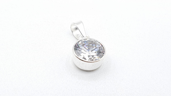 DIJE PLATA CUBIC 8MM