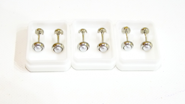 AROS ABRIDORES ACERO PERLA CHATA 6MM  X 4 PARES +