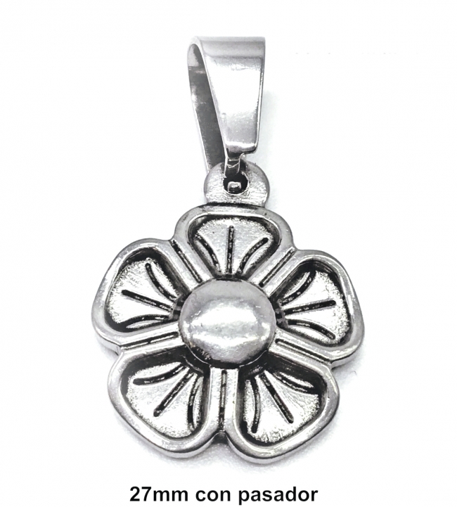 DIJE ACERO FLOR REDONDA ++++#
