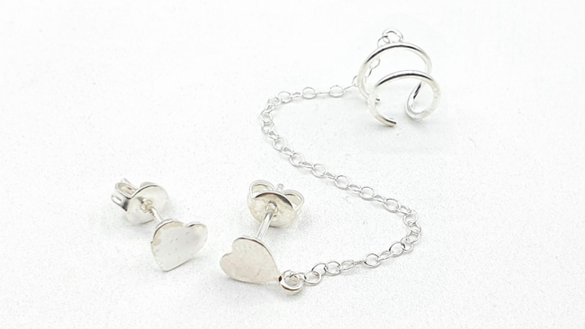 AROS TREPADORES PLATA CORAZON++++/