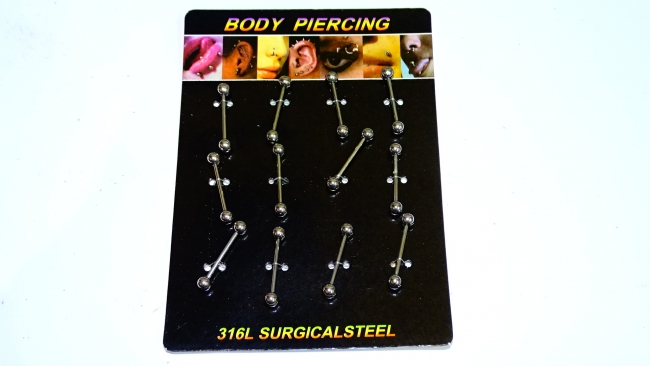 AROS PIERCING ACERO X 12 BARRA ++++/