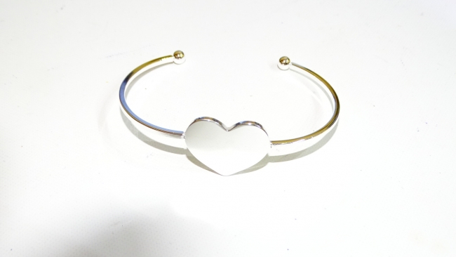 PULSERA ACERO BLANCO CORAZON +++//+